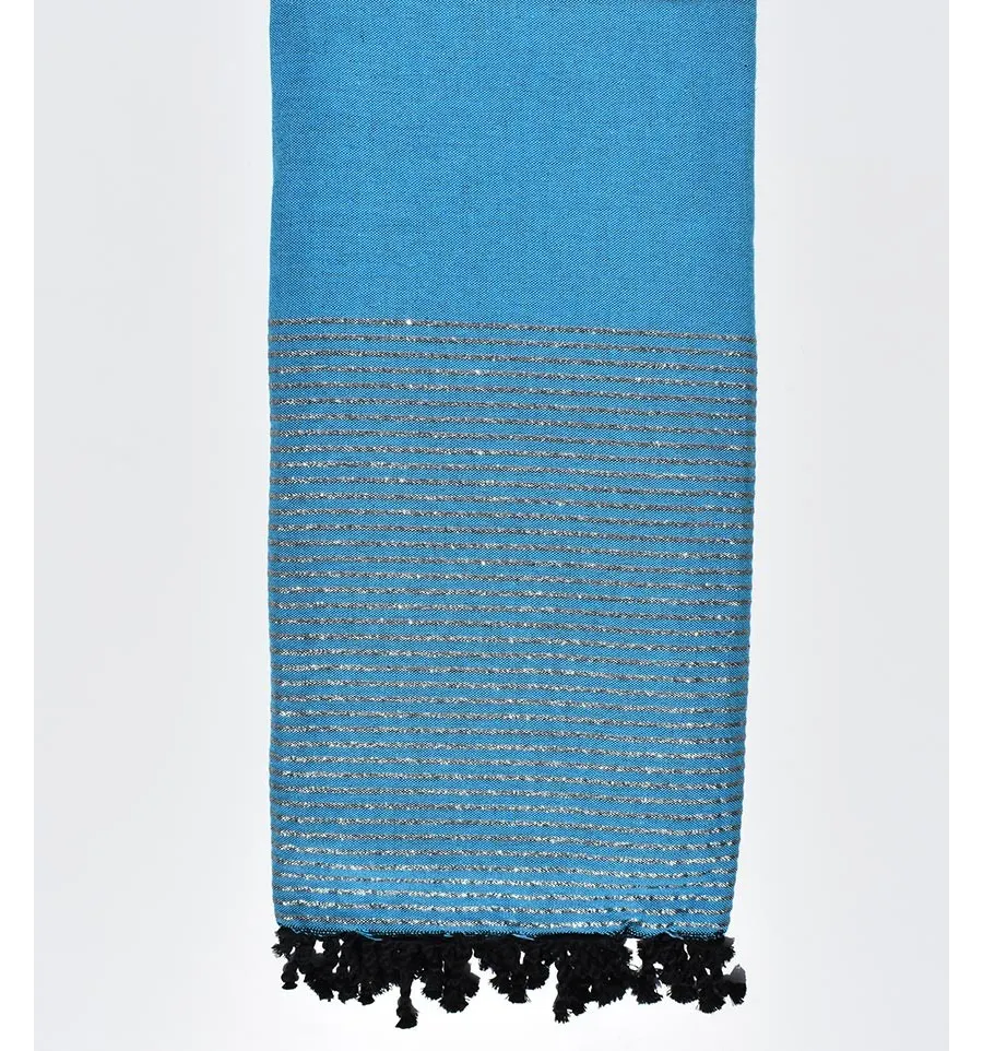 Grande fouta azzurro con lurex Fouta Tunisia - 1