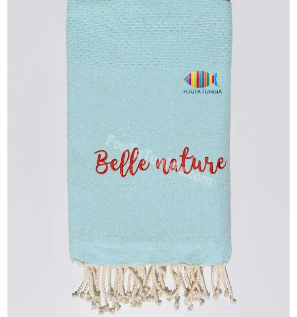 Fouta unita ricamata Belle Nature Fouta Tunisia - 1